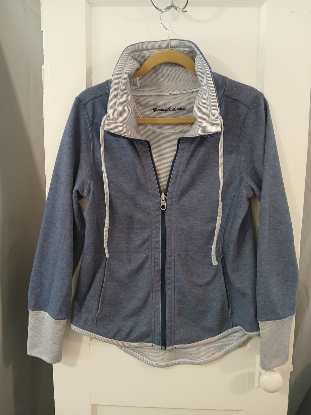 Tommy Bahama Women's Blue Zip-Up Jacket [159]